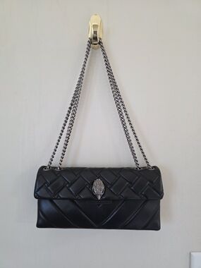 Kurt Geiger Black Quilted Chain Shoulder Bag
